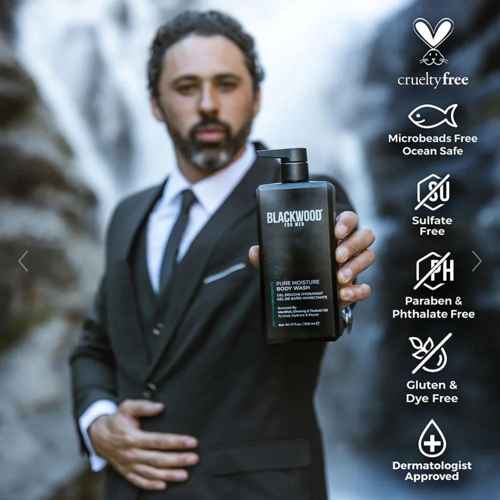 Blackwood For Men Pure Moisture Body Wash - Infused with Ginseng & Menthol